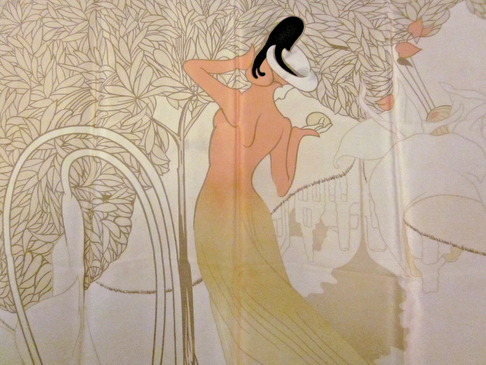 Bufanda de seda vintage con estampado Art Nouveau de Georges De Feure Foto 2 de 4