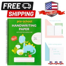 A4 Lined Handwriting Practice Notebook for Kids   Dotted Midline, Spiral Bind...