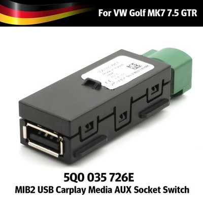 5Q0035726E MIB2 USB Carplay Media Switch Installieren Stecker für VW Golf 7 7.5