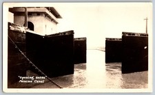 RARE c1914 Panama Canal Original Photo "Opening Gates" Marine Photo Co. 9-d