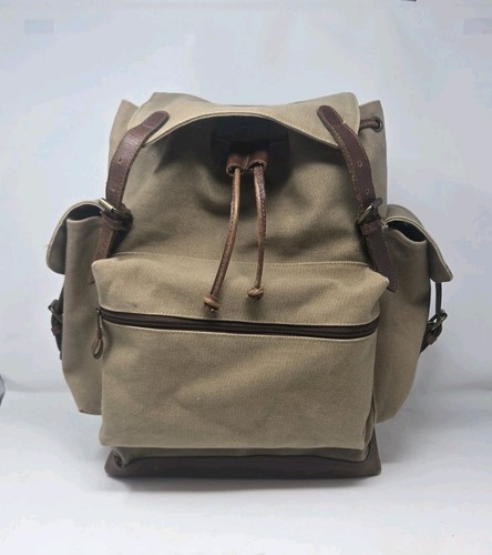 Vintage Ellington Rucksack Company Canvas Leather Backpack Rucksack
