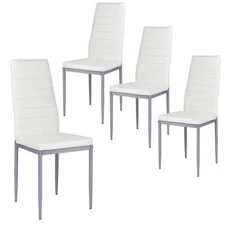 Juego De Sillas Para Comedor Mesa Cocina Modernas Cuero Pu Marco De Acero 4 PCS