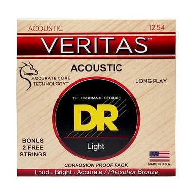 DR VTA-12 Veritas Coated Core Phosphor Bronze Acoustic Guitar Strings 12-54 -
