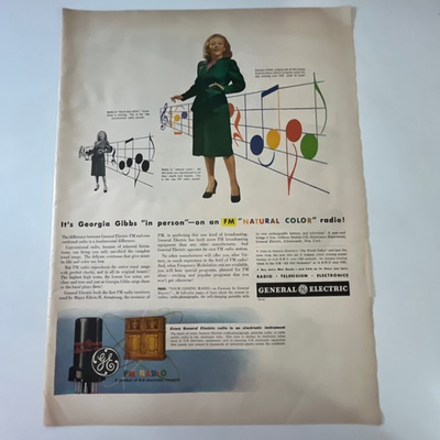 #ad General Electric It#x27;s Georgia Gibbs in Person 1940s WWII Era Ad SV28 4 $13.50