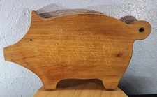ANTIQUE WOODEN PIG CUTTING BOARD