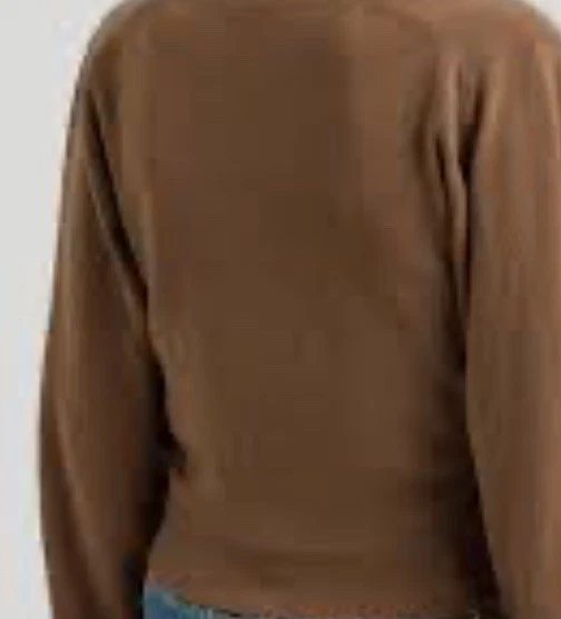 Country Casuals Beaded Neckline Warm Cardigan. S. Lambswool, Angora. Brown Camel - Image 4 of 4