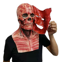 Scary skull latex mask Halloween party role-playing prop