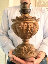 ANTICA LAMPADA OLIO LUCERNA 800 ANTIMONIO