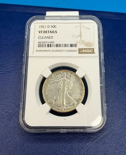 1921 D Walking Liberty NGC VF details cleaned