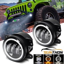 Pair 4 Inch Round Led Fog Lights Driving Lamps Halo For Jeep Wrangler Jk Tj Lj Pair 4 Inch Round Led Fog Lights Driving Lamps Halo For Jeep Wrangler Jk Tj Lj