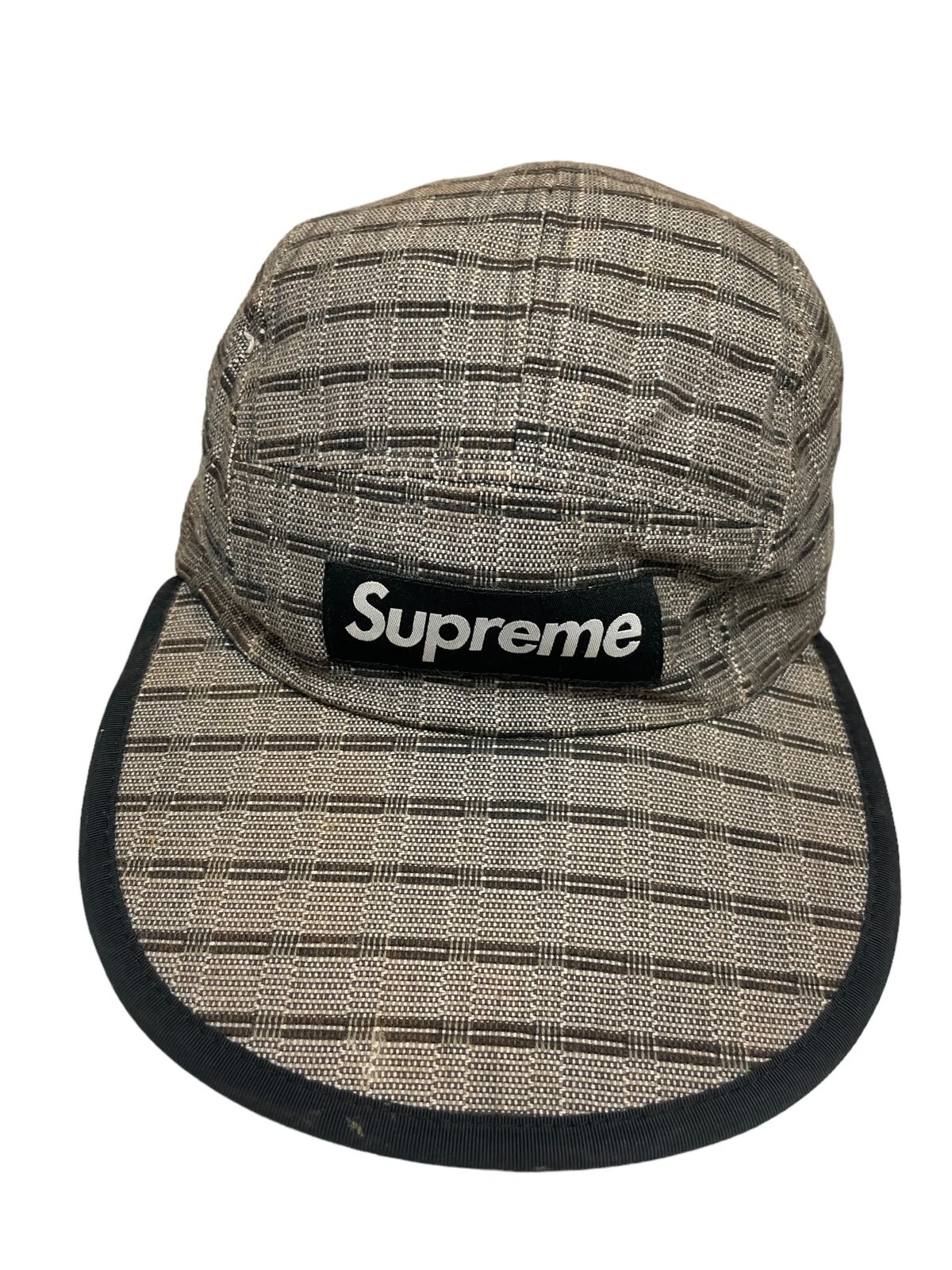 Casquette ajustée rayée tissée Supreme Népal logo boîte noire taille moyenne grand