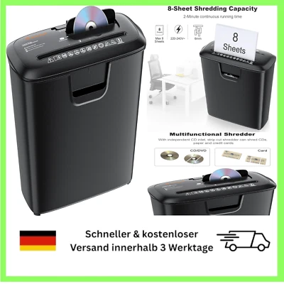 Bonsaii Aktenvernichter für Home Office & CD/Kreditkarten Schredder mit Überh...