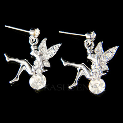 ~Tinkerbell made with Swarovski Crystal Pixie Tinker Bell fairy Earrings Jewelry