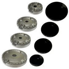 Kit 4 bruciatori + piattelli piano cottura cucina gas Whirlpool Indesit 4 fuochi