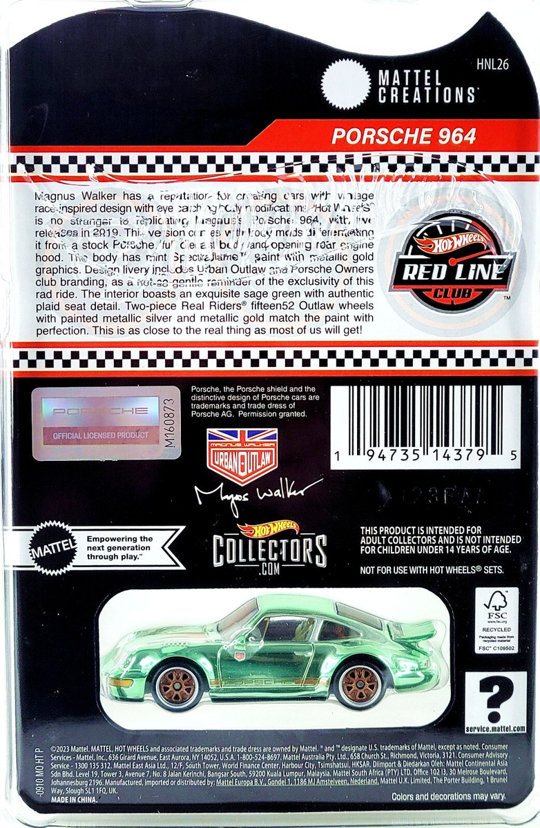 Hot Wheels Red Line Club RLC Porsche 964 🟩 Light Green