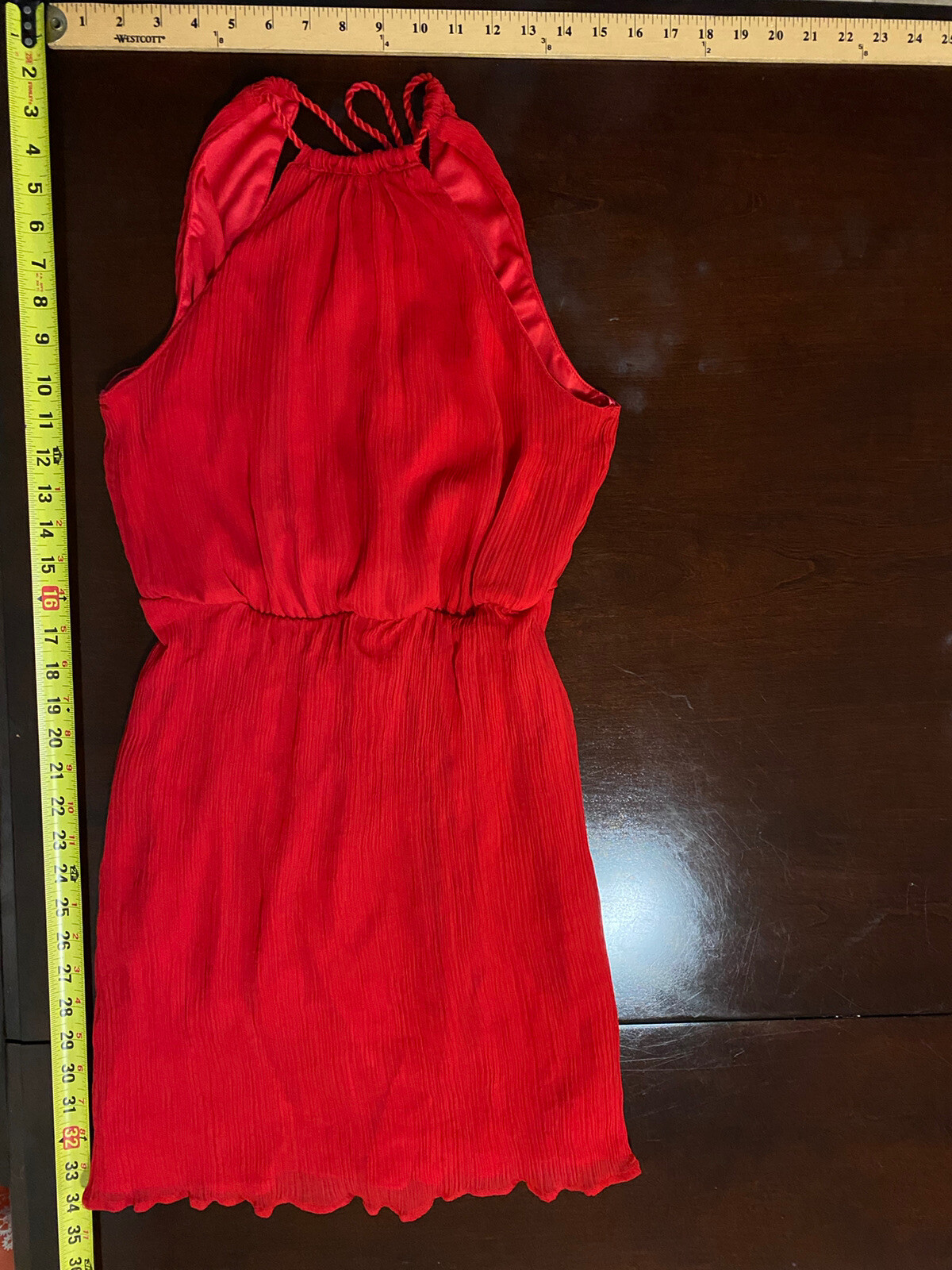ZARA RED PLEATED Halter GORGEOUS DRESS 