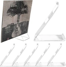 6 Pack Vinyl Record Stand Display, Clear Acrylic Tabletop Album Now 