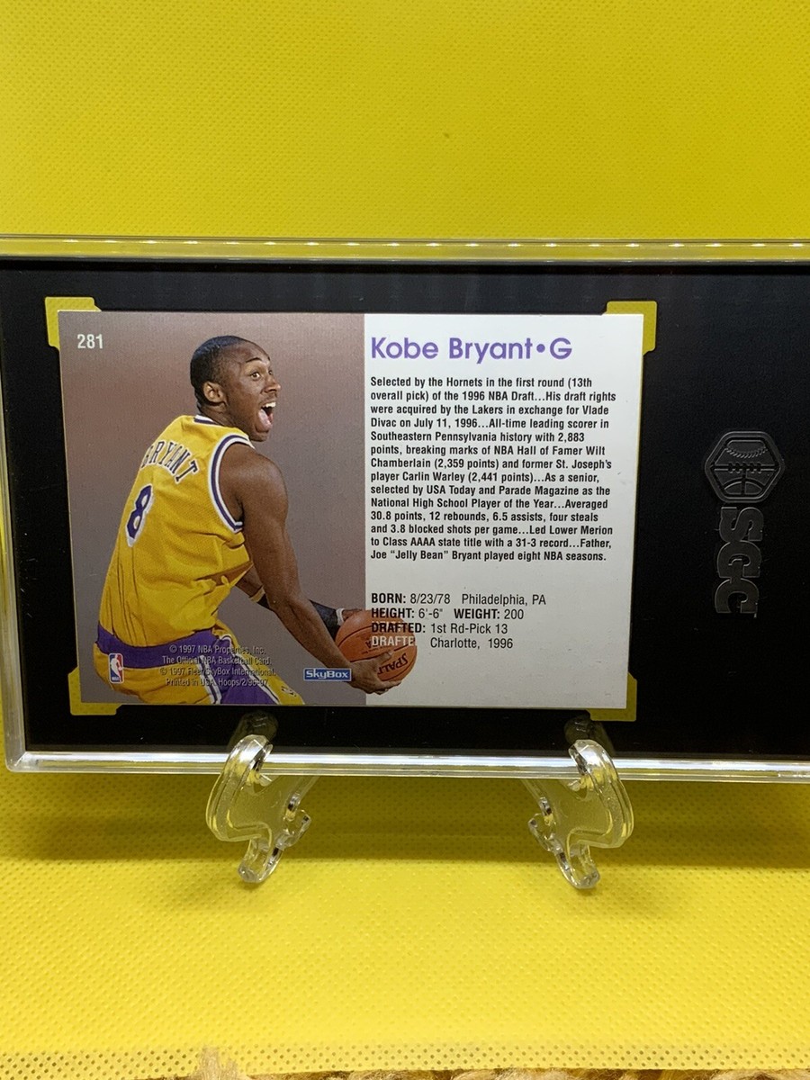 1996-97 Hoops Kobe Bryant Rookie Card #281 SGC 8.5 Graded NM