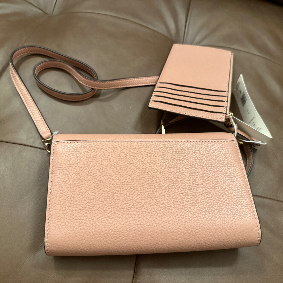 Tory Burch Women's Thea Flat Wallet And Pink Pebbled Leather