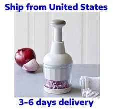 Pampered Chef Push Function Food Chopper - White- FREE SHIPPING FROM USA