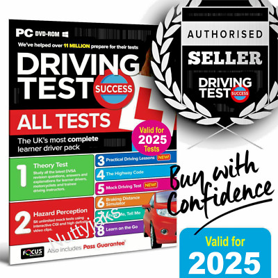 Fahrtheorie Prüfungserfolg gültig 2025 alle Tests & Gefahrenwahrnehmung PC DVD ROM