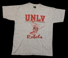 UNLV Rebels T Shirt Vintage 90s All Over Print NCAA College Size XL High Quality