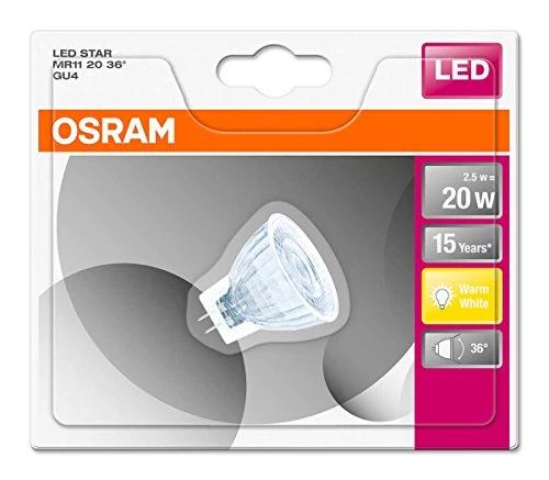 Osram LED Reflector Light Bulb, 2.5 W, Warm White MR11 Spotlight GU4 - Image 2 of 2