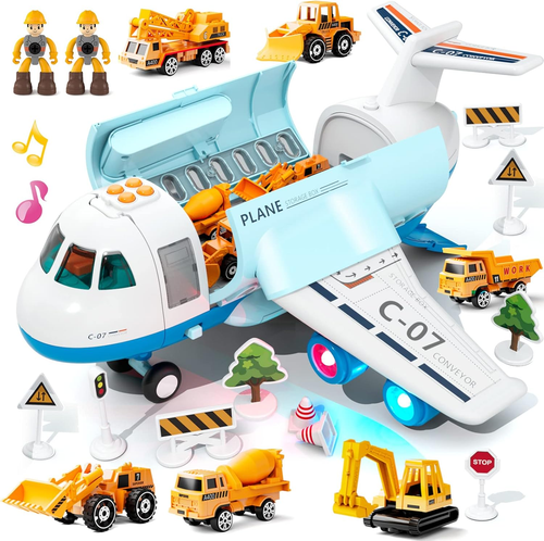 Transport Cargo Airplane, Large Theme Airplane Toy Set, Educational Toy Vehicle