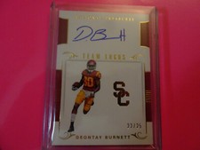 Deontay Burnett 2018 Panini National Treasures Collegiate RC Auto #d 22/25 - USC