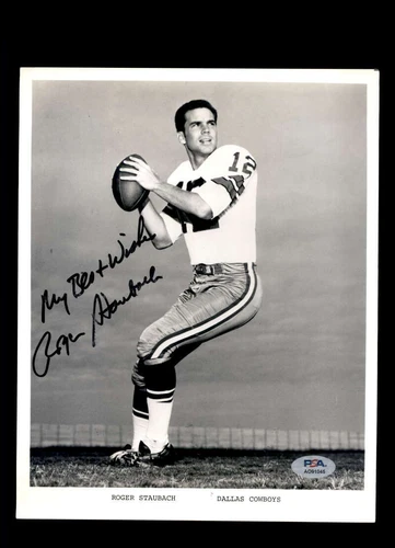 Roger Staubach PSA DNA Signed 8x10 Photo Cowboys Autographed