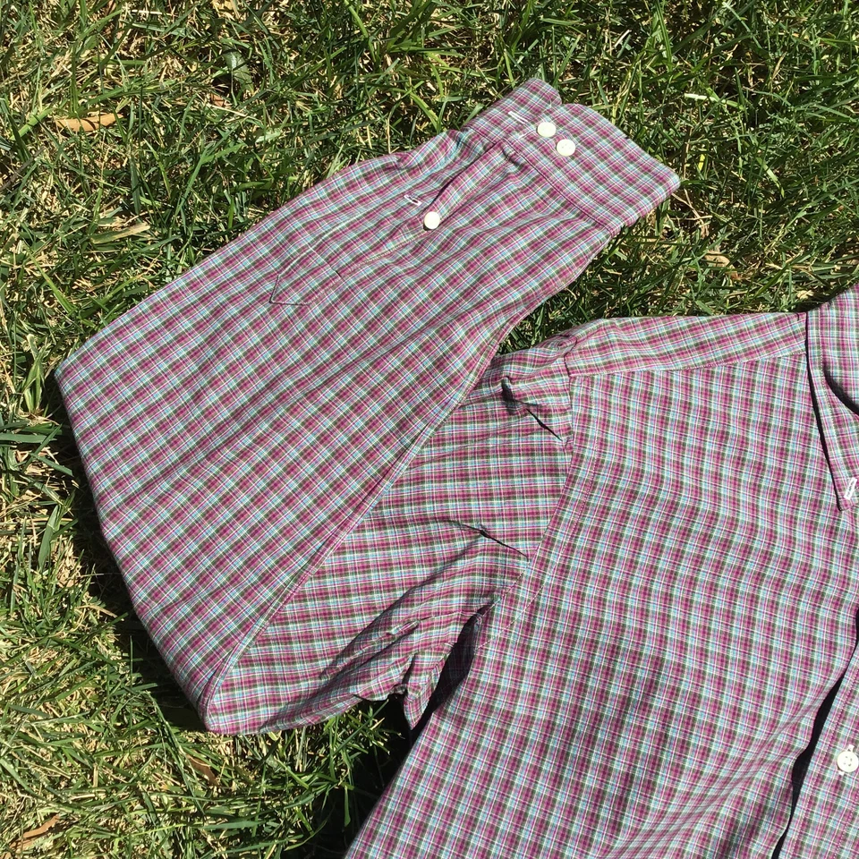 Camisa de vestir Polo Ralph Lauren calce clásico para hombre talla 15 mediana púrpura con botones  Foto 3 de 4