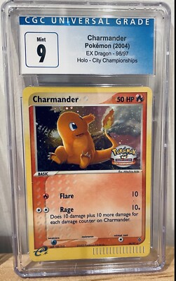 Charmander 98/97 CGC 9 2004 City Championships STAMPED Holo Rare