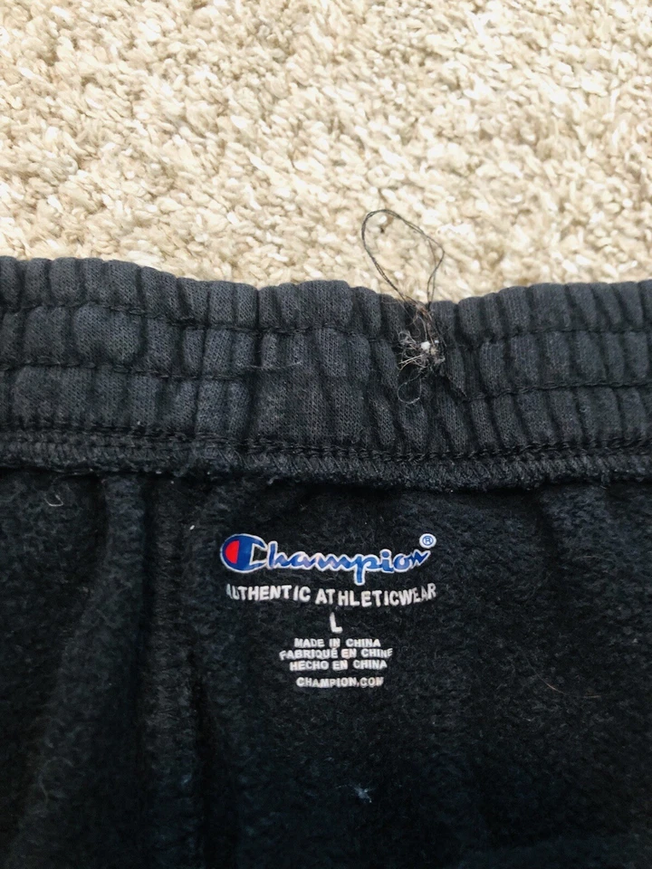 Calça de moletom Champion Youth tamanho grande preta jogger unissex A17 - Imagem 3 de 4