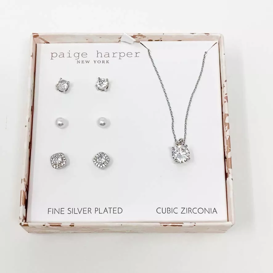 Stud earrings online and necklace set