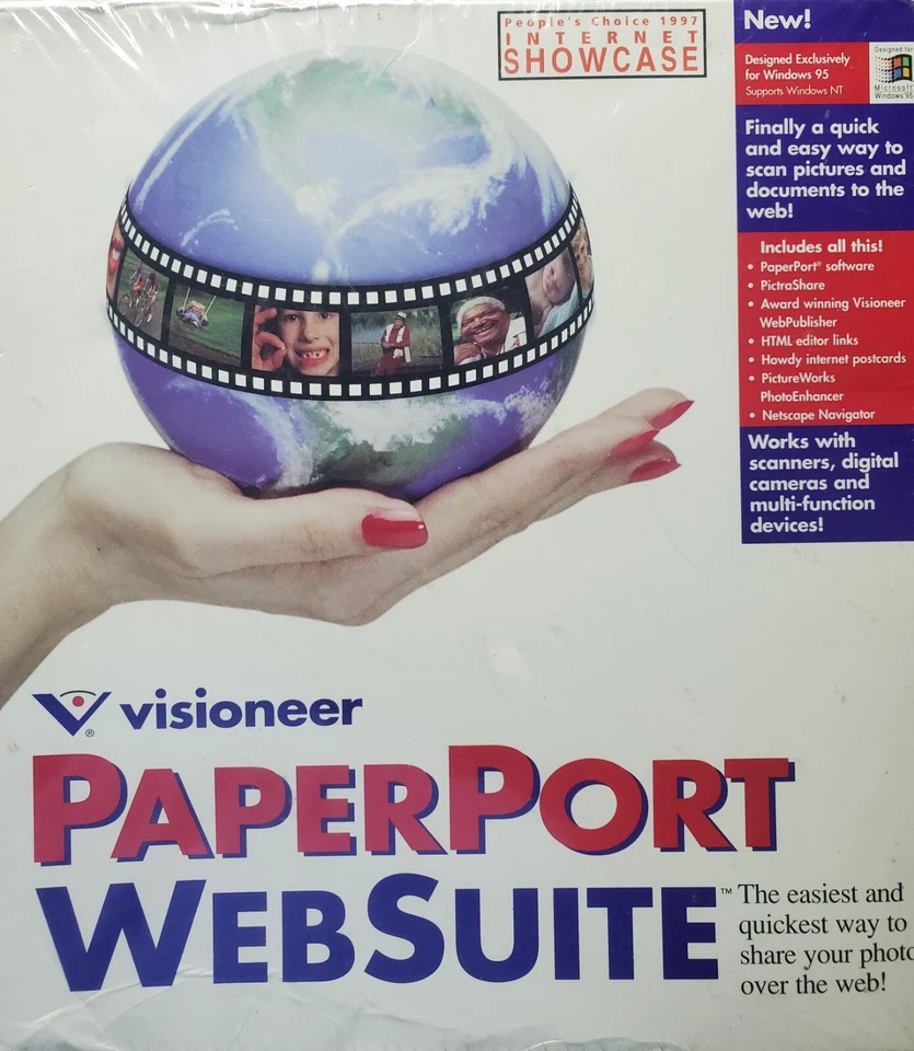Vintage 1997 NOS PaperPort WEBSUIT by Visioneer Inc Windows 95 NT Factory Sealed - Image 2 of 2