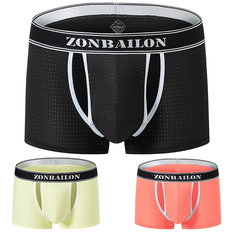 Boxer uomo Zonbailon slip aperto laterale grande marsupio traspirante morbido boxer uomo