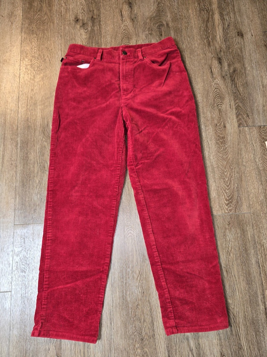 LRL Lauren Jeans Co Women Pants 12 Red Corduroy Classic Straight Polo Ralph