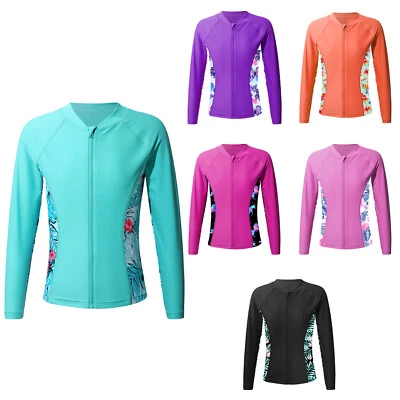 DE ranrann Mädchen Rash Guard UV Shirt UPF50+ Langarm Badeshirt Schwimmshirt