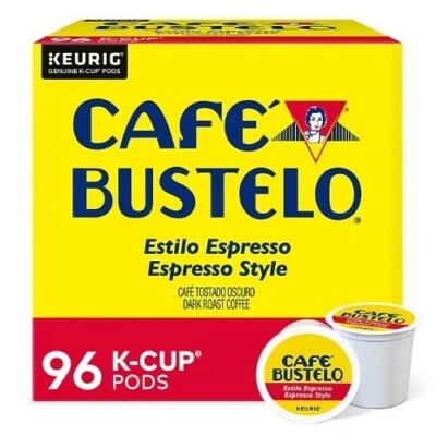 Café Bustelo Espresso Style Dark Roast Coffee K-Cup Pods, 96 Count