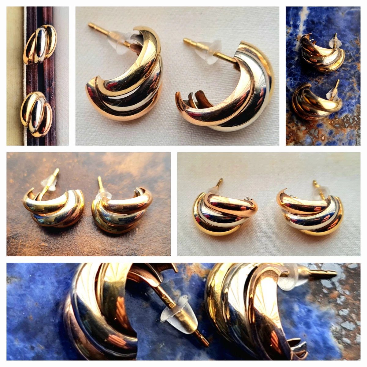 Vintage 9ct gold earrings deals
