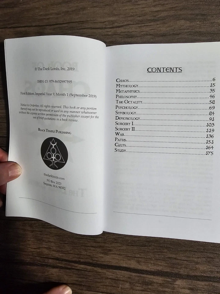 Book of Chaos by the Dark Lords Occult Magick Metaphysical Black Temple Pub - Image 4 of 4