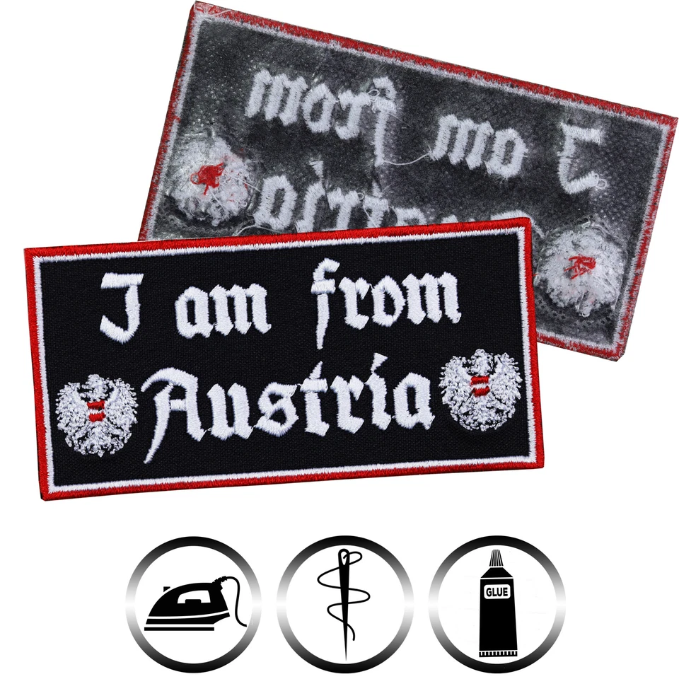Aufnäher: I AM FROM AUSTRIA Patch/Bügelbild/Applikation/Sticker zum Aufnähen - Bild 2 von 4