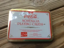 Coca Cola Coke playing cards US Santa Christmas Set 2 decks Tin box 