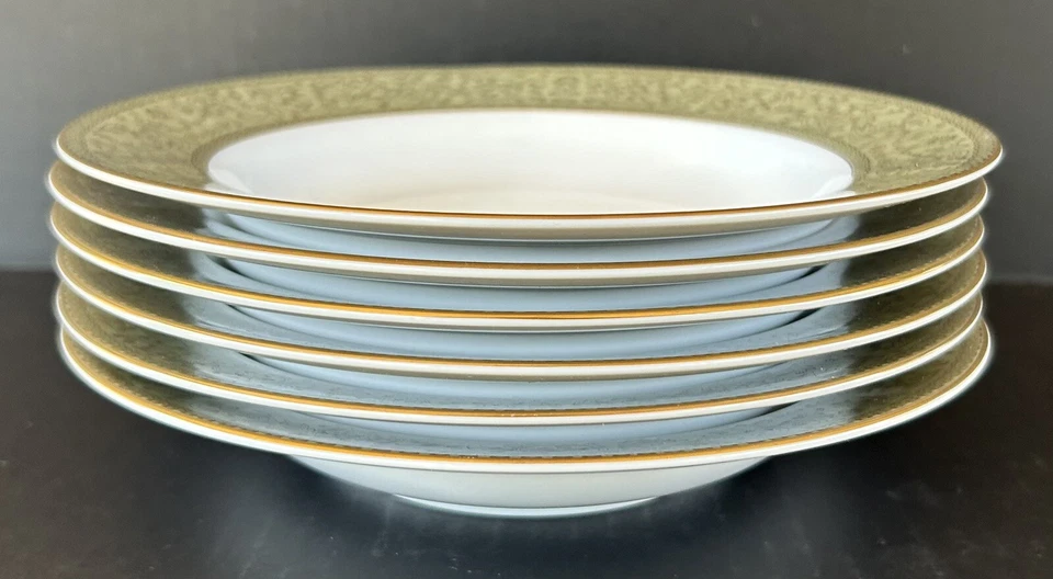 Juego de 6 cuencos de sopa de borde ancho Sango Versailles 3632 8 1/2" Foto 3 de 4