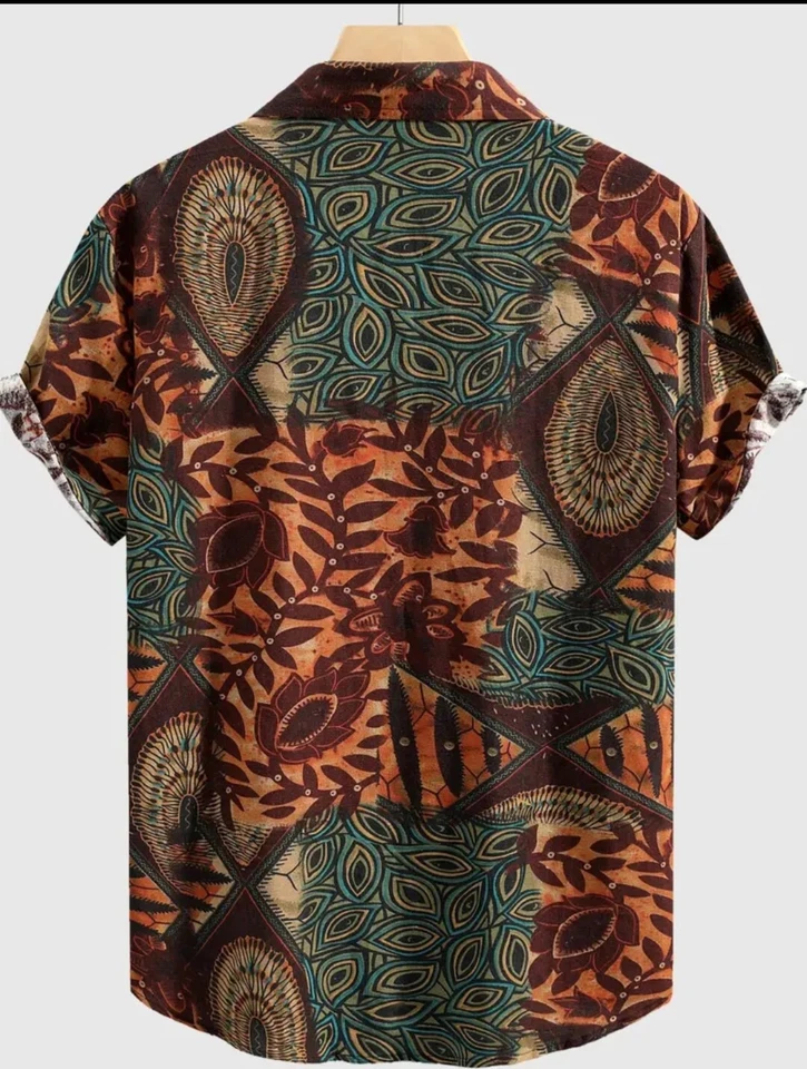 Men Clothes Fashion Outfit for Men Blouse Short Sleeve t-shirt men fashion - Image 2 of 4