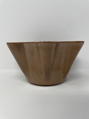 Vintage Mid-Century Frankoma F33 Fluted Planter Candy Dish Serving Bowl Brown - Picture 10 of 12