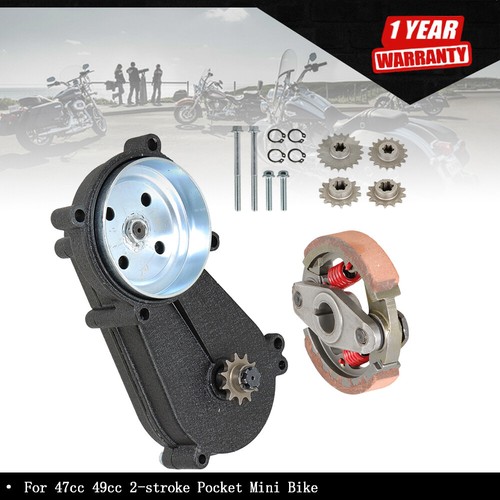 17T Clutch Drum Housing Gear Box + 2 Shoes Clutch 47 49cc Mini - Foto 2