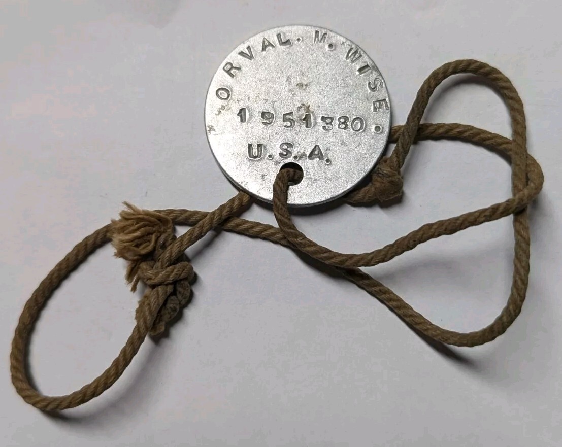 WW1 US Army Dog Tag on String - Orval M Wise 1951380 U.S.A. | eBay