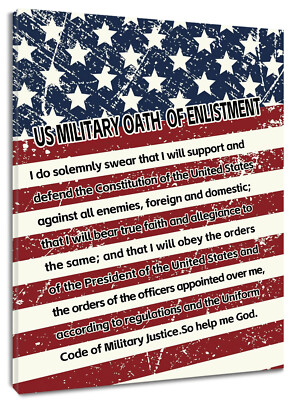 Scripture Vintage Striped American Flag Canvas Wall Art for Bathroom Living Room