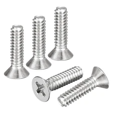 #4-40x7/16" Flat Head Machine Screws -100pcs -304 Stainless Steel -Silver